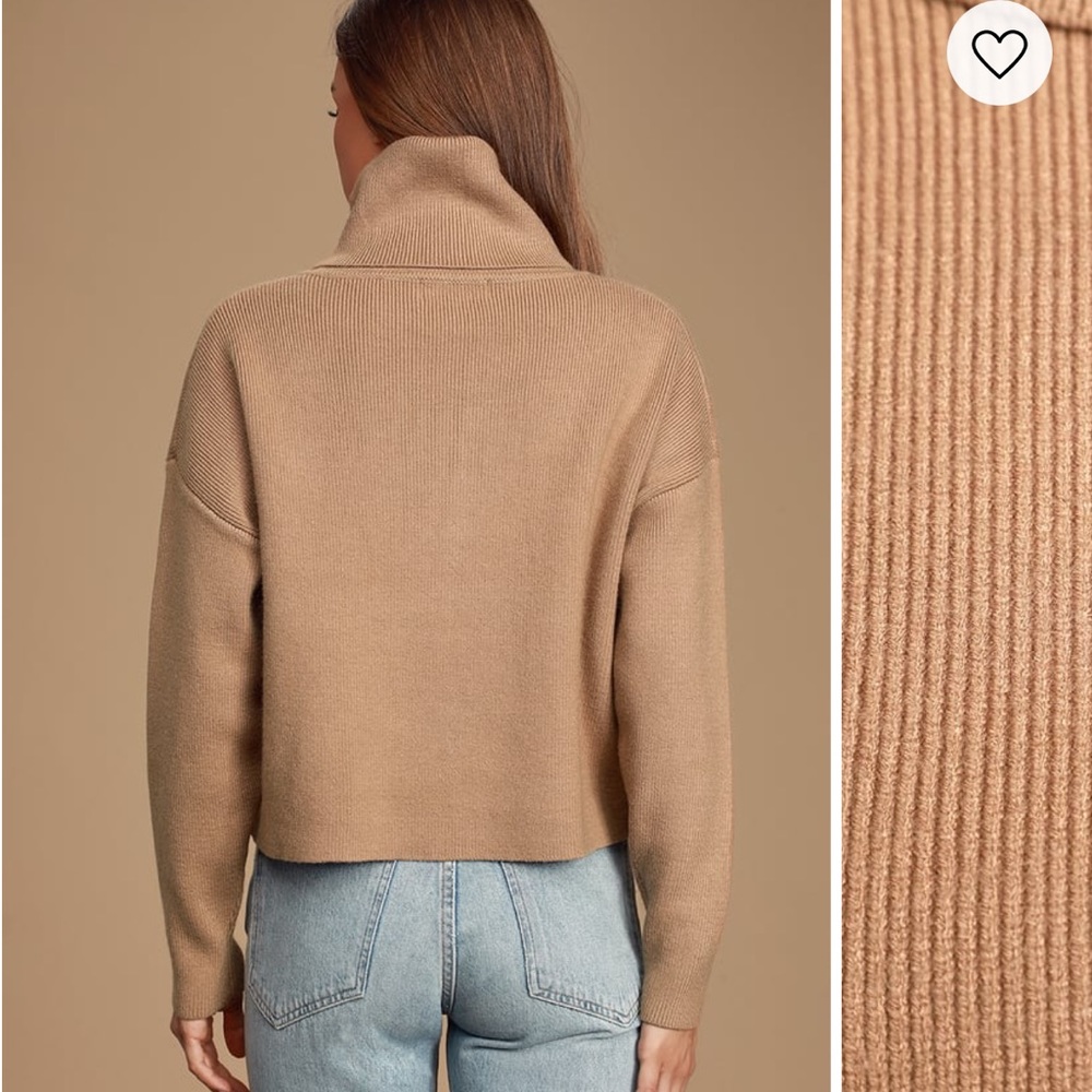 Let's Cuddle Tan Cowl Neck Sweater- Size Small- Like New